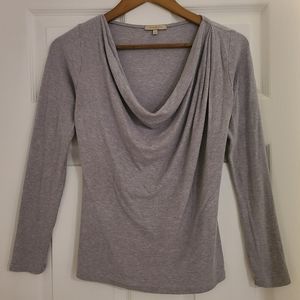 BOGO! Anthropologie Bordeaux Gray Cowl Drape Neck Sweater Small S